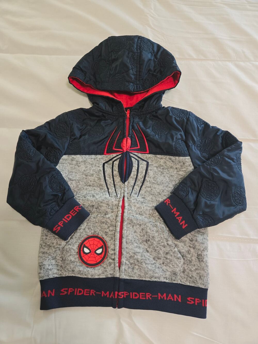 Spiderman Full Zip Hooded Jacket Boys Size 5